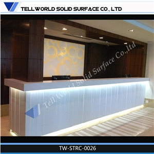 Modern Style Acrylic Solid Surface Dis-Mountable Reception Desk