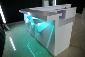 New Diamond Design Bar Counter High Gloss Solid Surface Bar for Restaurant
