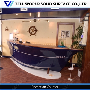 Sgs Certificate Acrylic Solid Surface Reception Desk