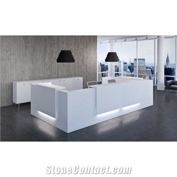 Stylish Black White Reception Desk for Office