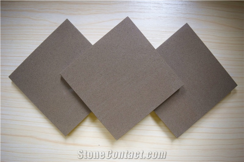 Hot Sale Brown Color Quartz Stone Big Slab for Kitchen Countertop,Table Top More Durable Than Granite,Thickness 2/3cm