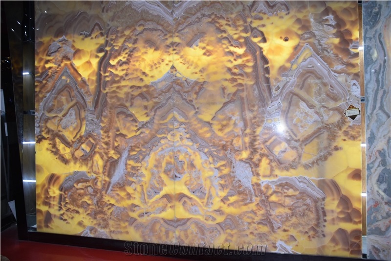Yellow Cloud Onyx Slabs & Tiles, Onyx Wall Covering