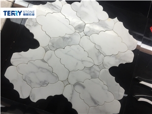Carrara White/ Calacatta White Marble Mosaic,Clouds Sharp for for Bath and Kitchen Wall Cover and Interior Decor from China