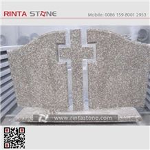 G664 Monuments Tombstone Headstone Cherry Brown Granite Gravestone Western Style Monument Double Monuments Upright Monuments Cross Style Tombstones Custom Headstone Luoyuan Red Granite Engraved Tombst