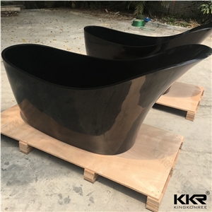 Black Solid Surface Bathtub from Kkr China