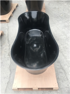 Black Stone Resin Bathtub / Solid Surface Bathtub / Stone Bathtub