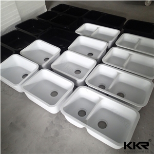 Hot Sale Kkr Solid Surface & Quartz Stone Kitchen Sink With Ce