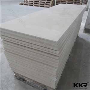 Korean Beige Colour Acrylic Resin Stone Solid ,6mm Thickness Ce Pure White Acrylic Solid Surface