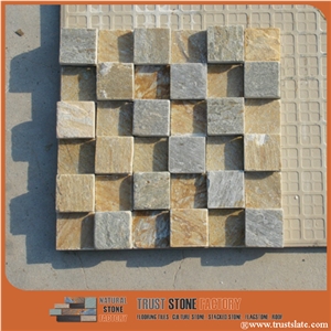 3d Wall,China Beige 3d Natural Split Stone Mosaic Tiles for Interior Stone Tile, Home Decor Used in Bathroom