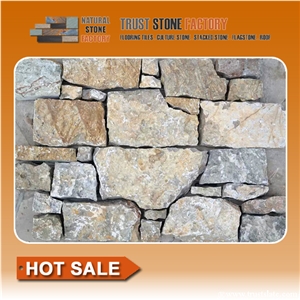 Beige Exteria Stacked Stone,Quartzite Natural Stacked Stone Wallpaper,Faux Stacked Stone Panels