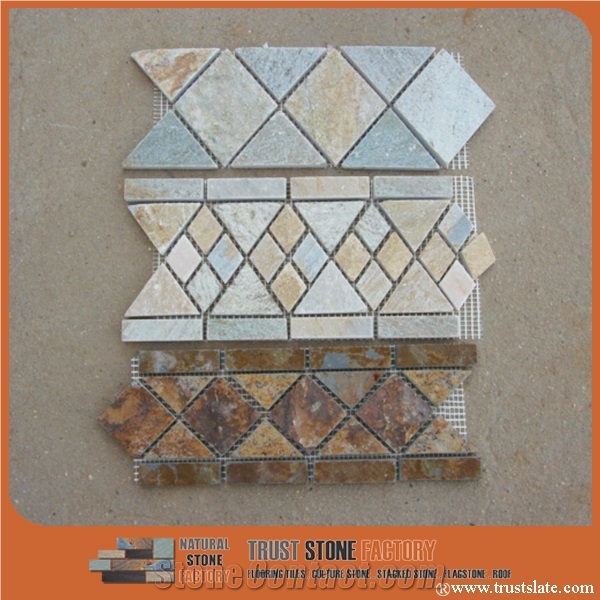 Beige Mosaic Border,Rusty Mosaic Border Line,Wall Mosaic,Floor Mosaic