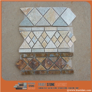 Beige Mosaic Border,Rusty Mosaic Border Line,Wall Mosaic,Floor Mosaic