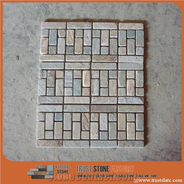 Beige Quartzite Mosaic Tiles, Mix Stone Mosaic Pattern from China, Wall Mosaic, Floor Mosaic, Interior Decoration, Customized Mosaic Tile, Mosaic Tile for Bathroom&Kitchen&Hotel Decoration
