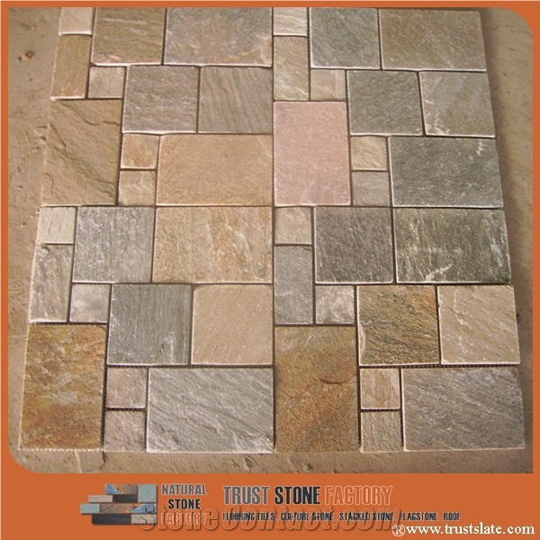 Beige Quartzite Mosaic Tiles, Mixed Color Stone Mosaic Pattern from China, Wall Mosaic, Floor Mosaic, Interior Decoration, Customized Mosaic Tile, Mosaic Tile for Bathroom&Kitchen&Hotel Decoration