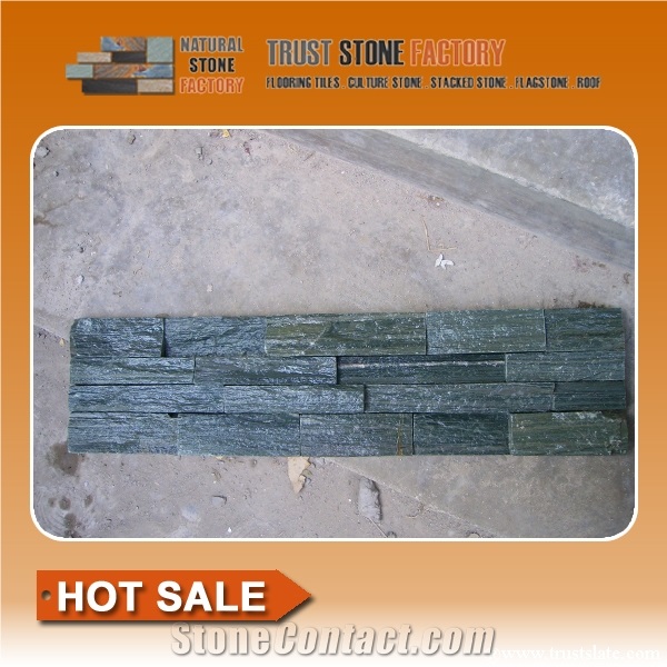 Black Quartzite Thin Stone Veneer,Black Quartzite Waterfall Stacked Stone Veneer,Thin Wall Cladding Panels