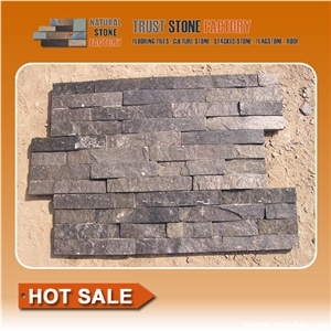 Black Quartzite Wall Cladding/Thin Stone Veneer/Feature Wall/Garden Waterfall/Ledge Stone
