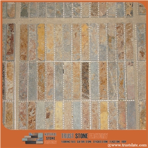 Brown Copper Quartzite Mosaic Tiles,Natural Stone Mosaic,Wall Mosiac Tiles,Bathroom&Kitchen&Hotel Decoration,Kitchen Mosaic, Elevator Mosaic,Wall Mosiac,Swimming Pool Mosaic,Cultured Stone
