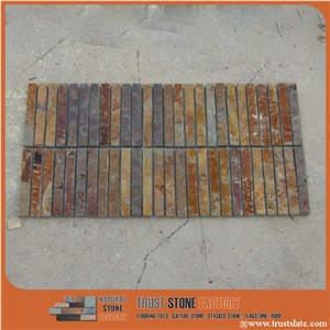 Brown Copper Quartzite Mosaic Tiles,Natured Stone,Floor&Wall Mosaic,Bathroom&Kitchen&Hotel Mosaic, Swimming Pool Mosaic, Elevator Mosaic,Mosaic Pattern