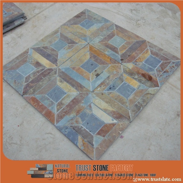 Brown Quartzite Mosaic Tiles,Mosaic Border Line,Natural Stone Mosaic,Copper Stone Mosaic Pattern,Wall Mosaic,Floor Mosaic,Interior Decoration,Mosaic Tile for Bathroom & Kitchen & Hotel Decoration