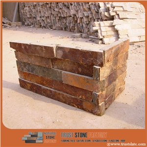 Brown Slate Cultured Stone Veneer Ledge Stone Walling Panel, Culture Stone Slate Veneer,Ledge Stone Corner
