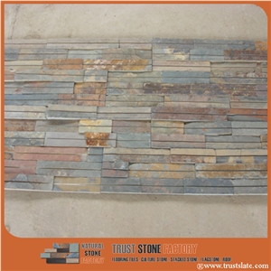 China Cheap Brown Slate Culture Stone for Wall Cladding Decor, Ledge/Loose/Corner Stone Filedstone Feature Wall, Natural Building Stone Exterior Decoration