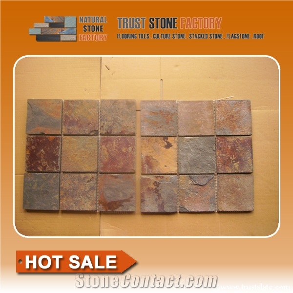 China Copper Quartzite Mosaic Tiles,Brown Natured Stone Mosaic,Floor&Wall Mosaic,Bathroom&Kitchen&Hotel Mosaic, Swimming Pool Mosaic, Elevator Mosaic,Mosaic Pattern