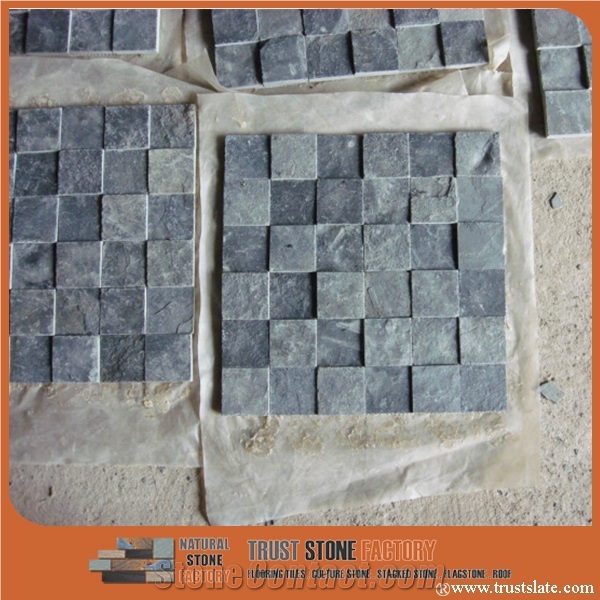 China Grey Quartzite Mosaic Tiles,Square Stone Mosaic,Natural Stone Mosaic,Stone Mosaic Patterns,Wall Mosaic,Floor Mosaic,Interior Decoration,Mosaic Tile for Bathroom&Kitchen&Hotel Decoration
