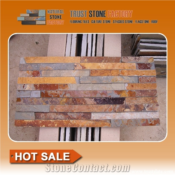 China Multicolor Slate Culture Stone/Stone Wall Cladding/Slate Ledges/Slate Culture Stone