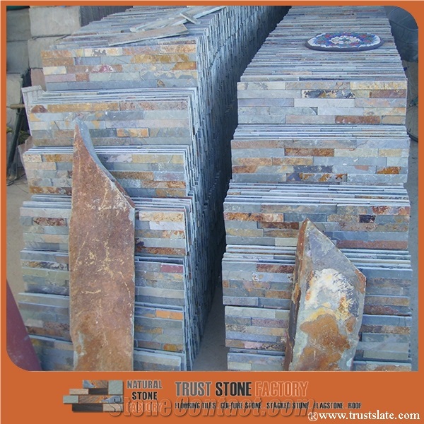 China Multicolor Slate Cultured Stone/Grey Slate Culture Stone/Culture Slate/Slate Wall Cladding