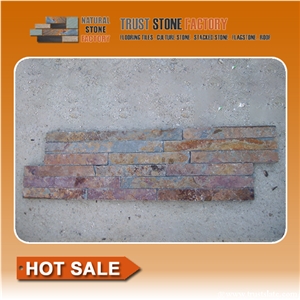 China Rust Slate Wall Cladding, Wall Panel, Natural Culture Stone