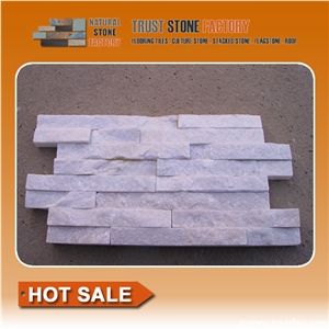 China White Quartzite Stone Veneer, Cultured Stone, Super White Quartzite Wall Panel, Pure White Quartzite Stacked Stone, Ledge Stone