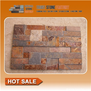 Copper Brown Slate Panel Veneer,Rusty Wall Cladding