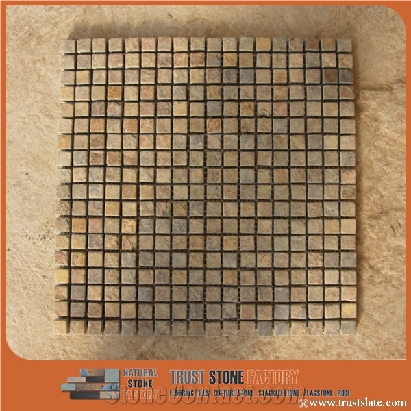 Copper Quartzite Mosaic Tile,Micro Mosaic Pattern,Rusty Mosaic Flooring,Mosaic Wall Tiles,Bathroom&Kitchen&Hotel Decoration,Swimming Pool Mosaic,Elevator Mosaic