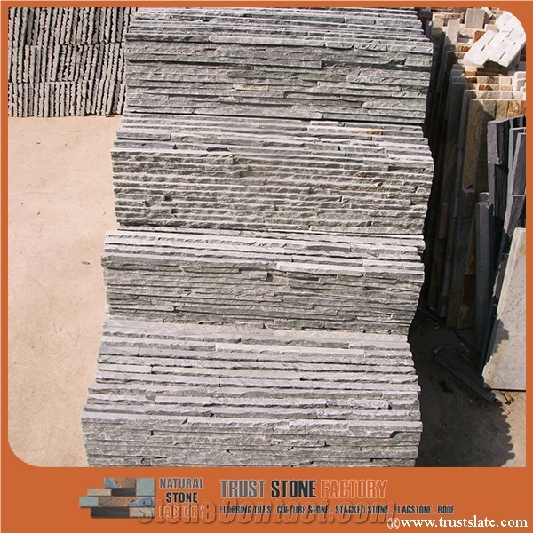 Culture Stone Packing,Gray Rough Quartzite Stacked Stone,Ledge Stone,Wall Covering,Fireplace Decoration