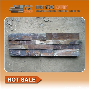 Cultured Stone Veneer,Rusty Brown Slate,Ledge Stone Walling Panel