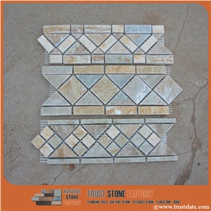 Decorative Stone,Mosaic Border,Mosaic Stone Tile,Mosaic Paving Stone,Mosaic Pattern Border Design,Wall Covering