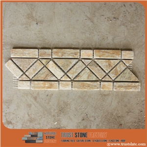 Desert Mosaic Border Line,Herringbone Mosaic Tile for Kitchen Backsplash Shower Wall Bathroom Floors