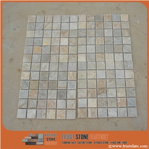 Desert Quartzite Mosaic Tiles,Golden Square Mosaic Tiles,Floor&Wall Mosaic,Light Grey Bathroom&Kitchen&Hotel Mosaic, Swimming Pool Mosaic, Elevator Mosaic,Beige Mosaic Pattern