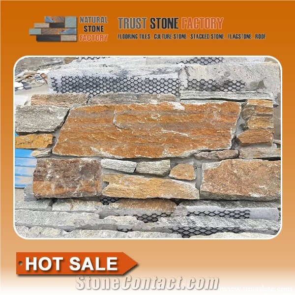 Exteria Natural Stacked Stone,Multicolor Stone Wall Landscaping,Quartzite Stacked Stone Fireplace