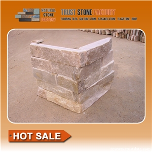 Grey Quartzite Corner Cultured Stone Panel,Wall Cladding Panel,Ledge Stone,Veneer,Stacked Stone Wall Veneer Corner