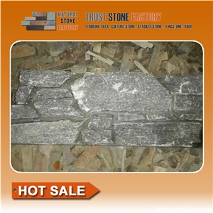 Grey Stacked Stone Fireplace,Cheap Quartzite Stone Strips,Ledge Stone Wall Panels,