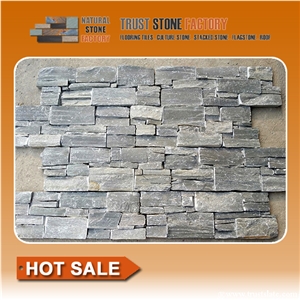 Grey Stacked Stone Fireplace,Exteria Stacked Stone,Quartzite Stacked Stone Wallpaper