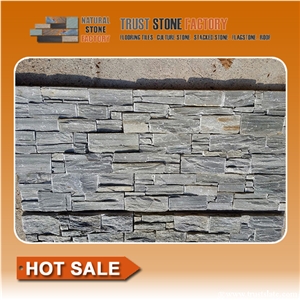 Grey Stacked Stone Tile,Quartzite Stacked Stone Veneer,Stacked Stone Panels