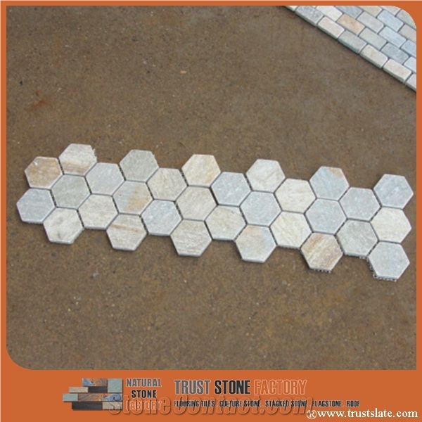 Hexagon Marble Mosaic Tile, Grey Mosaic Tile, Polished Surface, Garden & Balcony Mosaic Tile, Kitchen Mosaic,Wall Mosaic,Floor Mosaic