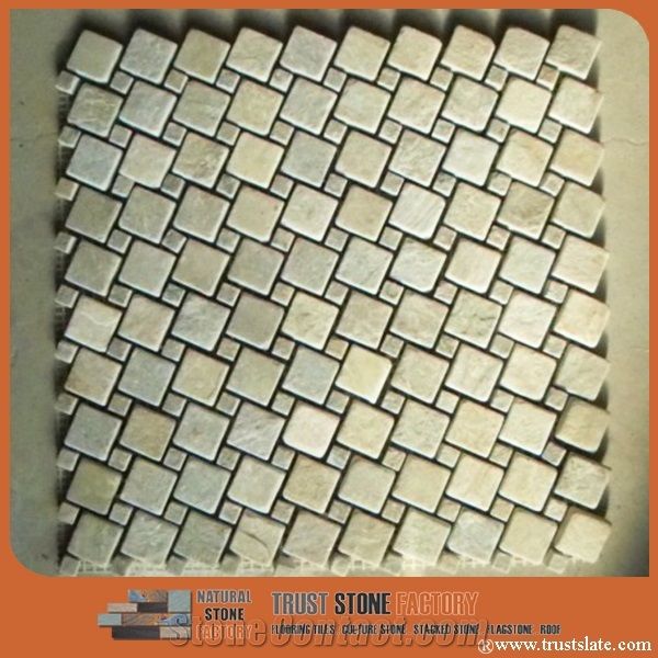 Light Grey And Beige Mosaic Rectangle Tile With Gray Dots Light Grey And Beige Mosaic Rectangle Tile With Gray Dots Wall Floor Square Tiles Garden Balcony Kitchen