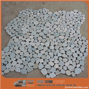 Light Grey Sliced Pebble Mosaic /Natural River Stone Mosaic/ Double Surface Cutted/ Ordinary Polished/ Tiles for Floor and Wall Covering/Bathroom Design /Interior&Exterior Decoration