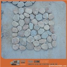 Light Grey Sliced Pebble Mosaic Tile/Natural River Stone Mosaic for Wall Covering&Flooring/Pebble Mosaic in Mesh/Double Surface Cut Pebble Mosaic/Pebble Mosaic for Bathroom&Kitchen/Interior Decoration