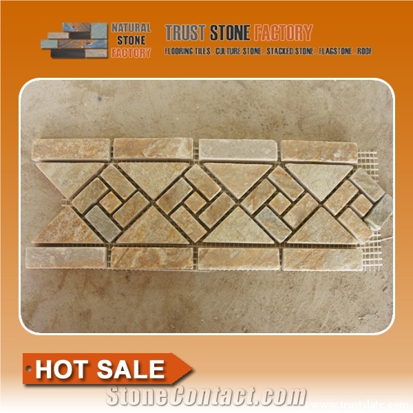 Linear Strips Mosaic, China Stone Mosaic Border for Wall & Floor,Mosaic Tile on Sales