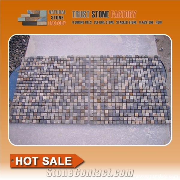 Micro Mosaic,Decorative Natural Tumbled Stone Mosaic,Polished Rectangle Moaic,Wall and Floor Mosaic,Brick Mosaic Pattern