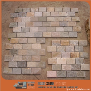 Mixed Color Quartzite Mosaic Tile,Square Stone Mosaic,Wall Mosiac,Garden & Balcony Mosaic,Kitchen Mosaic, Elevator Mosaic,Swimming Pool Mosaic,Cultured Stone